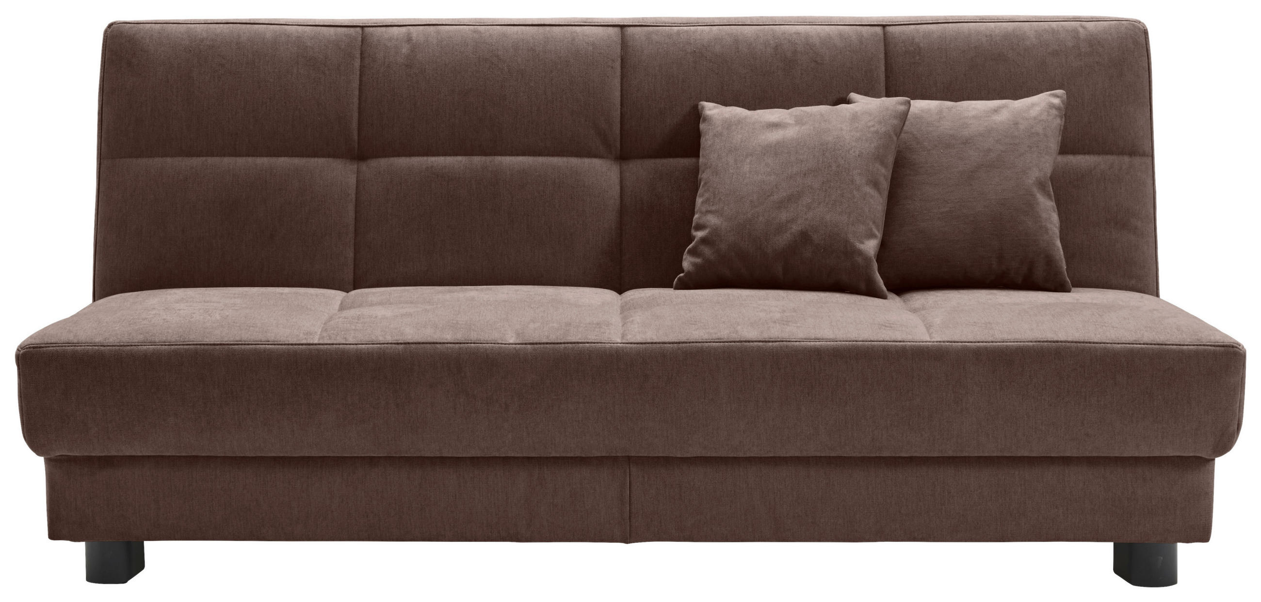 SCHLAFSOFA Mikrovelours Dunkelbraun  - Dunkelbraun/Schwarz, KONVENTIONELL, Textil/Metall (185/85/100cm) - Carryhome