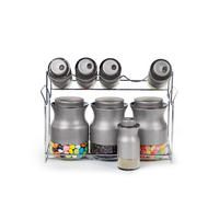 GEWÜRZGLAS-SET - Grau, Basics, Glas