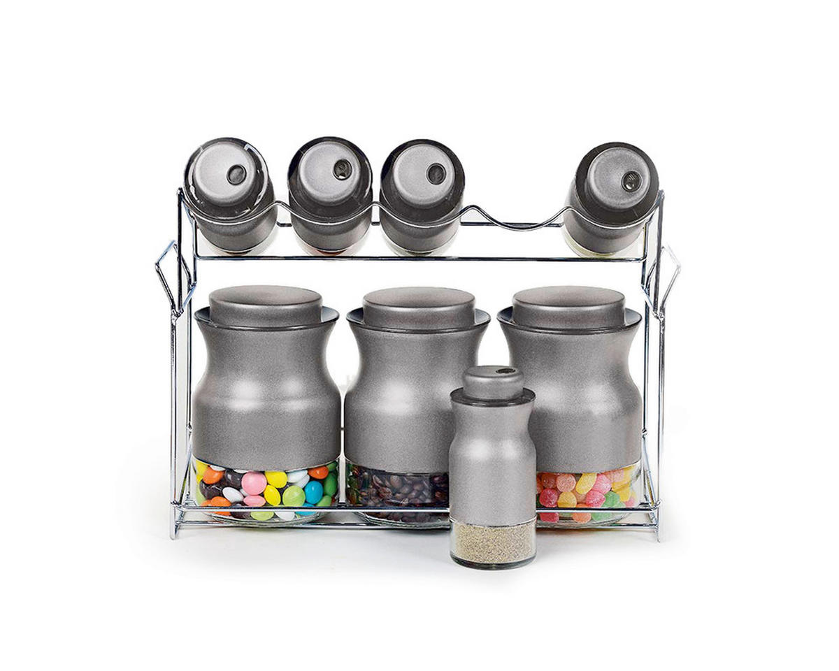 GEWÜRZGLAS-SET - Grau, Basics, Glas