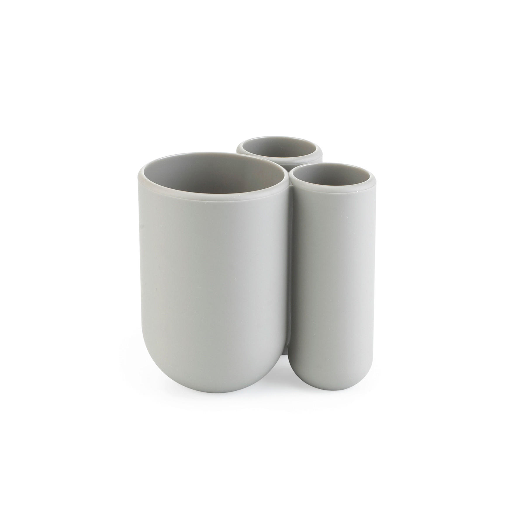 DRŽAČ ČETKICA ZA ZUBE siva plastika TOUCH - siva, Konvencionalno, plastika (9,5/8,2/10,2cm) - Umbra