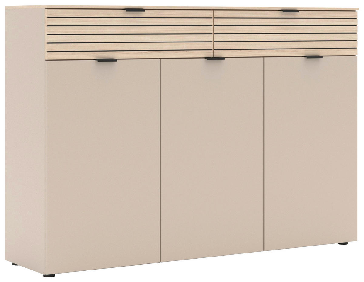 GARDEROBE 5-teilig  in 210/195/38 cm  - Kaschmir/Eichefarben, Design, Holzwerkstoff/Metall (210/195/38cm) - Xora