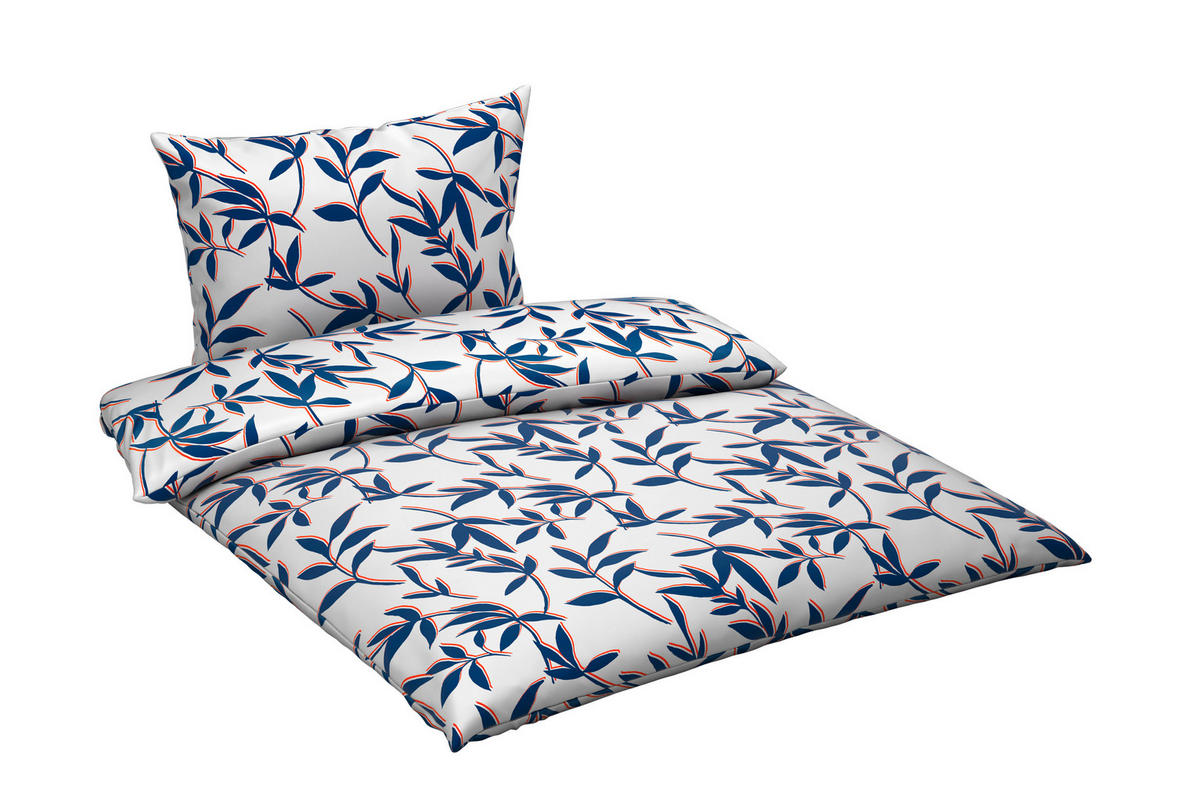 Lenjerie De Pat 200/220 cm  - albastru/alb, Konventionell, textil (200/220cm) - Novel