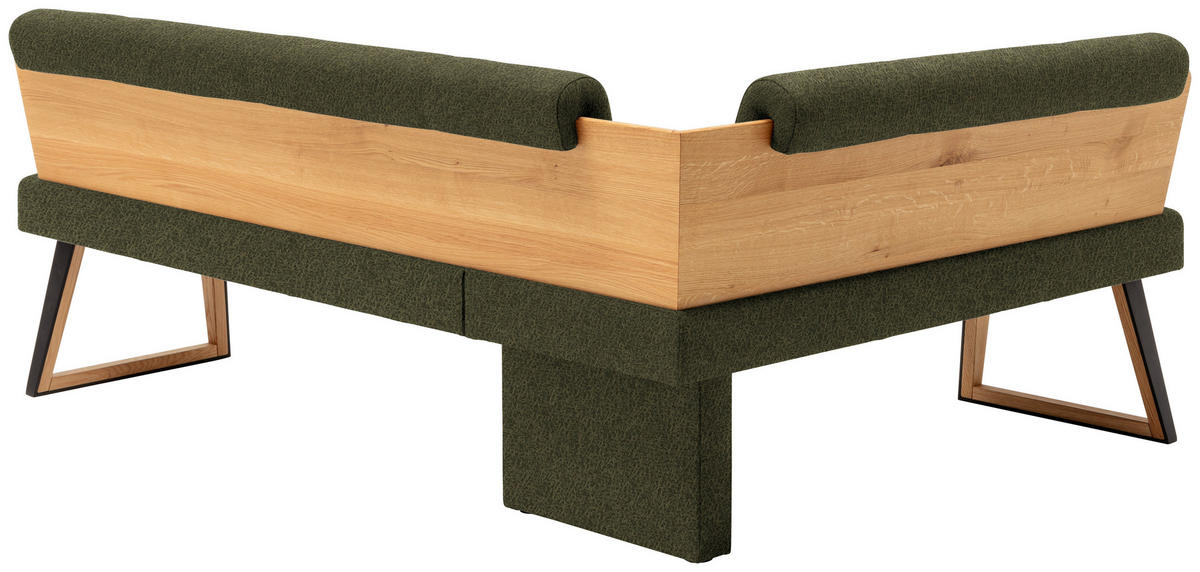 ECKBANK 235/165 cm  in Grün, Wildeiche  - Wildeiche/Schwarz, Design, Holz/Textil (235/165cm) - Venda