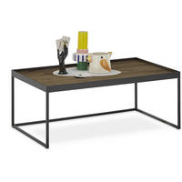 COUCHTISCH Eiche massiv 100/60/39 cm rechteckig Schwarz, Eiche dunkel  - Eiche dunkel/Schwarz, Natur, Holz/Metall (100/60/39cm) - SetOne by Musterring