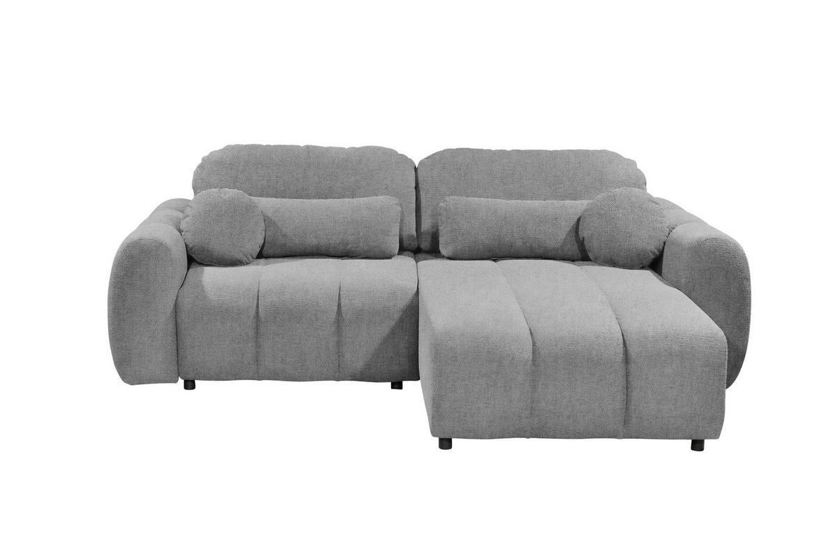 ECKSOFA Webstoff Grau  - Schwarz/Grau, Design, Kunststoff/Textil (260/192cm) - MID.YOU