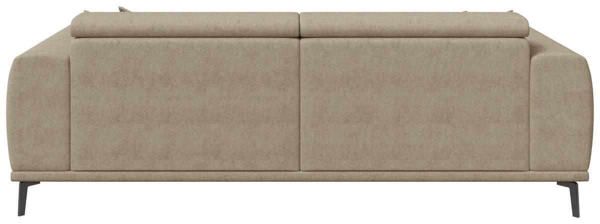 3-SITZER-SOFA Webstoff Beige  - Beige/Schwarz, KONVENTIONELL, Textil/Metall (240/80/110cm) - Carryhome