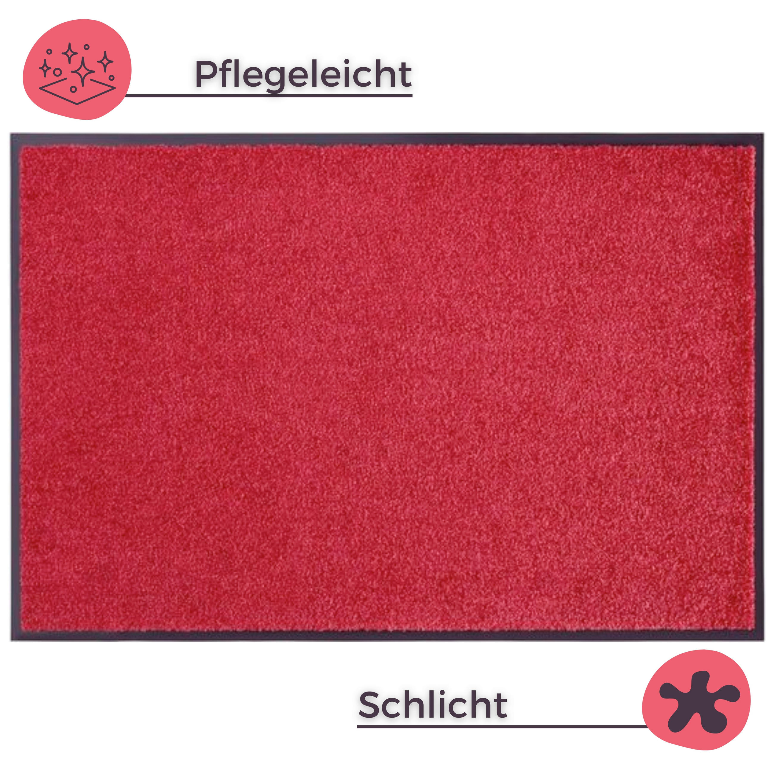 SCHMUTZFANGMATTE  120/180 cm  Rot  Uni  - Rot, Basics, Kunststoff/Textil (120/180cm) - Hanse Home