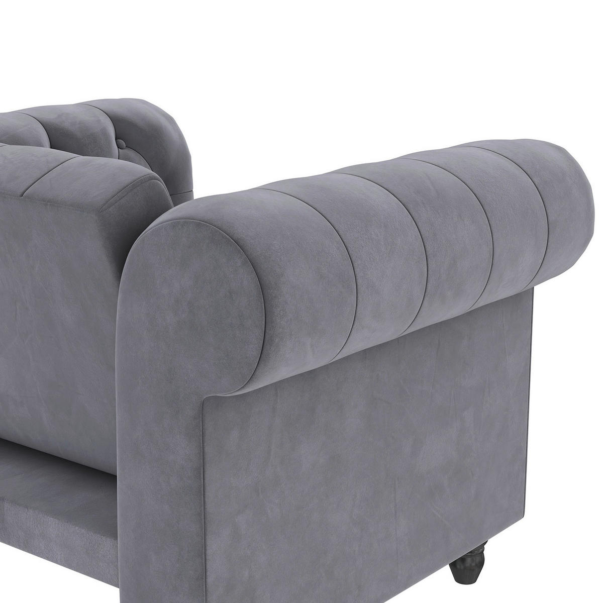 SESSEL in Velours Anthrazit  - Anthrazit/Schwarz, Basics, Holz/Textil (111/83/87cm) - Livetastic