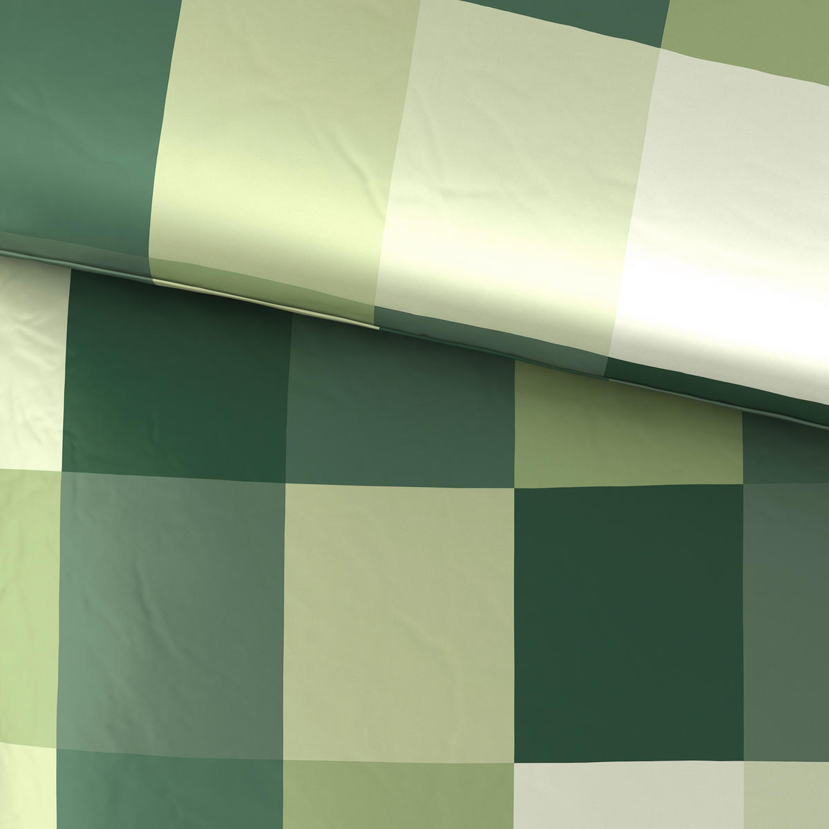 BETTWÄSCHE Beaufiat check Satin 200/200 cm  - Grün, Textil (200/200cm) - Novel