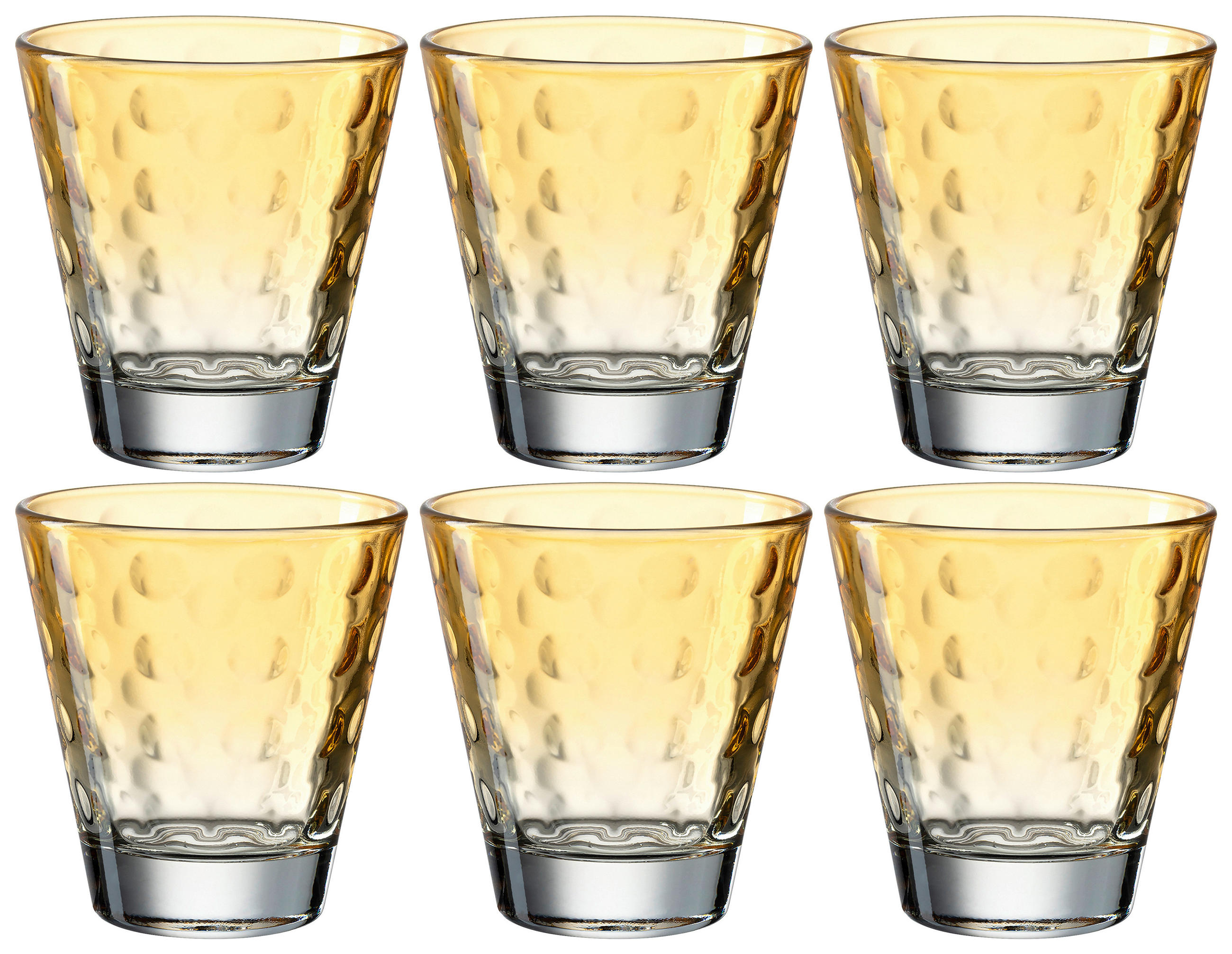 WHISKY-GLÄSERSET 215,00 ml 6-teilig  - Orange, Design, Glas (8,50/9,00/8,50cm) - Leonardo