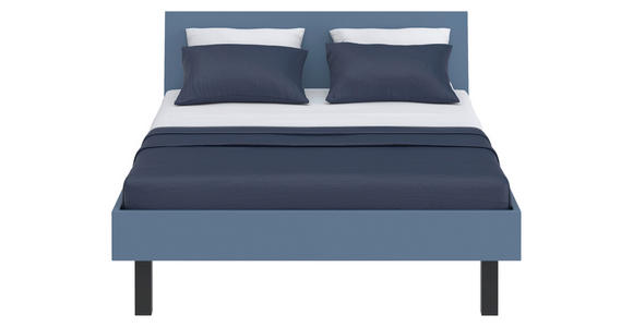 BETT 140/200 cm  in Blau  - Blau/Schwarz, Design, Holzwerkstoff/Metall (140/200cm) - Xora