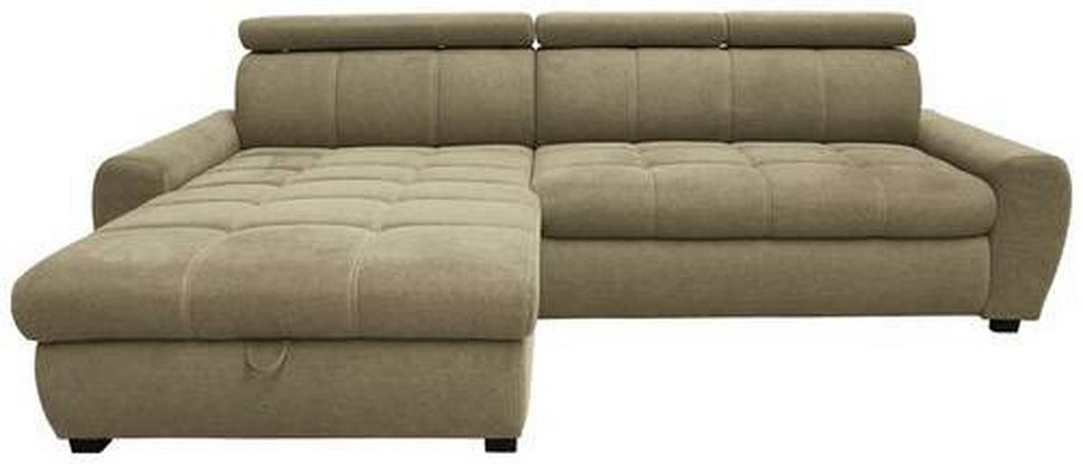 Wohnlandschaft inkl.Funktionen in Webstoff Taupe  173/276 cm  - Taupe/Schwarz, LIFESTYLE, Kunststoff/Textil (173/276cm) - Stylife