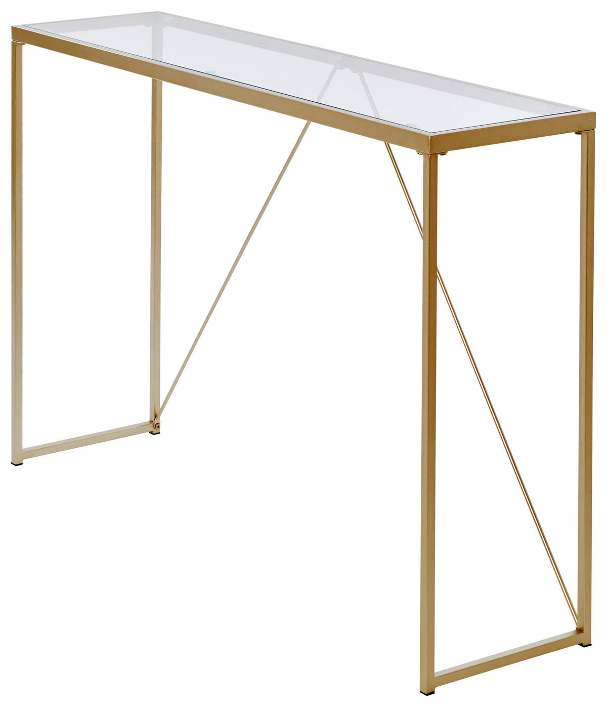 KONSOLENTISCH Goldfarben, Transparent  - Transparent/Goldfarben, KONVENTIONELL, Glas/Metall (111/30/76cm) - Livetastic