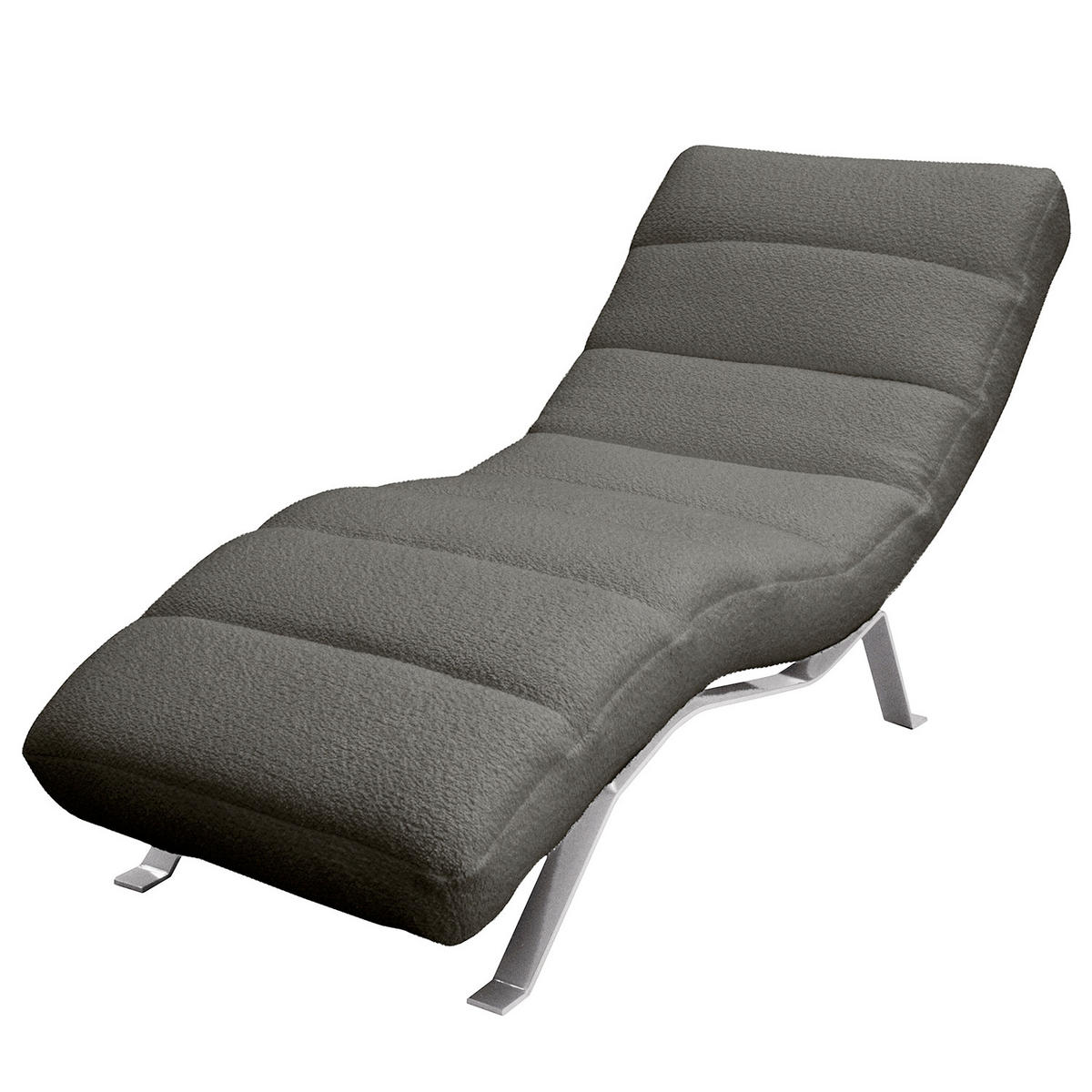 RELAXLIEGE SWING Bouclé Anthrazit  - Anthrazit/Silberfarben, Design, Textil/Metall (65/65-95/171cm) - Livetastic