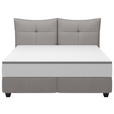 BOXSPRINGBETT  in Grau  - Schwarz/Grau, Design, Leder/Holzwerkstoff (180cm) - Esposa