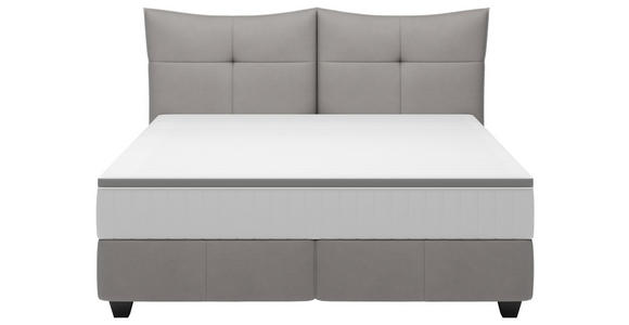 BOXSPRINGBETT  in Grau  - Schwarz/Grau, Design, Leder/Holzwerkstoff (180cm) - Esposa