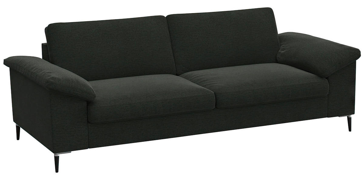 2,5-SITZER Flachgewebe Waldgrün  - Waldgrün/Schwarz, Design, Textil/Metall (208/84,5/92cm) - Livetastic