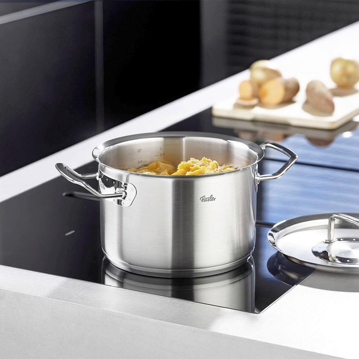 KOCHTOPFSET ORIGINAL-PROFI COLLECTION® 5-teilig  - Silberfarben, Design, Metall - Fissler