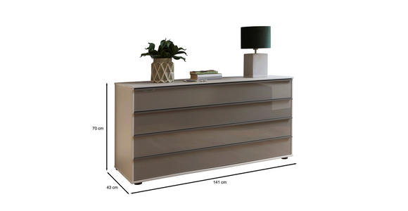 SIDEBOARD in 141/70/43 cm - Schieferfarben/Schwarz, Design, Glas/Holzwerkstoff (141/70/43cm) - Dieter Knoll