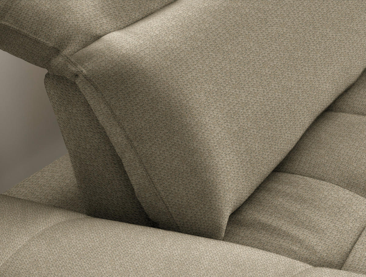ECKSOFA in Chenille Taupe  288/179-202 cm  - Taupe/Schwarz, Design, Textil/Metall (288/179-202cm) - Stylife