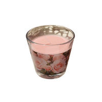 SVEĆA U ČAŠI  svetloružičasta  - svetloružičasta/providno, Osnovno, staklo (9/8cm) - Ambia Home