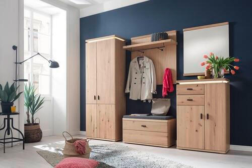 GARDEROBE 5-teilig  in 260/204/38 cm  - Eichefarben, Natur, Holz/Holzwerkstoff (260/204/38cm) - Linea Natura
