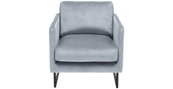 SESSEL in Samt Grau, Silberfarben - Silberfarben/Schwarz, Design, Textil/Metall (72/78/84cm) - Carryhome
