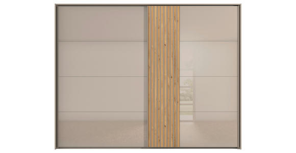 SCHWEBETÜRENSCHRANK 281/223/68 cm 2-türig Eichefarben, Fango - Fango/Eichefarben, Design, Glas/Holzwerkstoff (281/223/68cm) - Novel