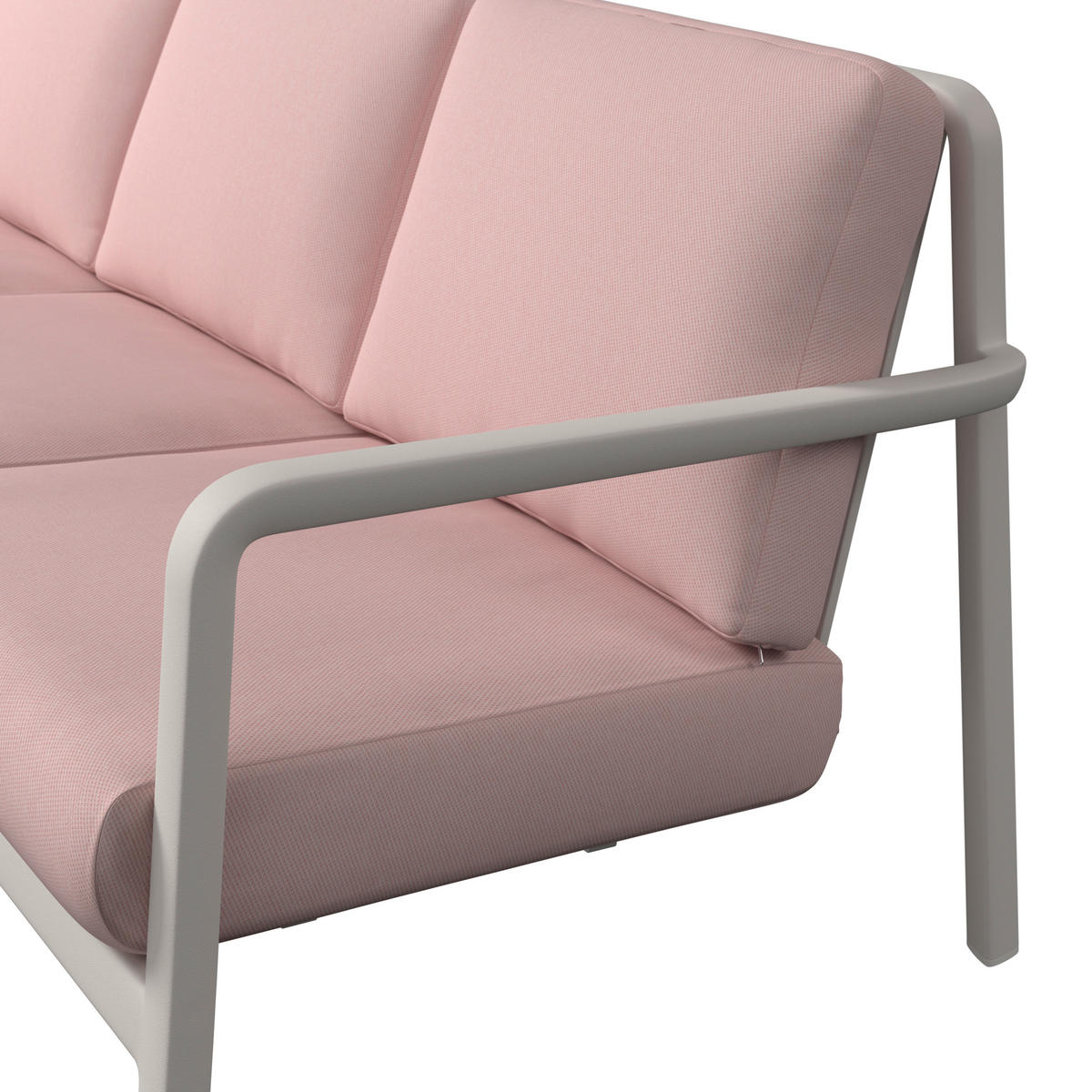 GARTENSET 4-teilig Webstoff Aluminium 4-teilig  - Beige/Rosa, MODERN, Textil/Metall - Amatio