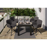 AUSZIEHTISCH Metall, Glas  - Dunkelgrau/Anthrazit, Modern, Glas/Metall (150-285/69/90cm) - Ambia Garden