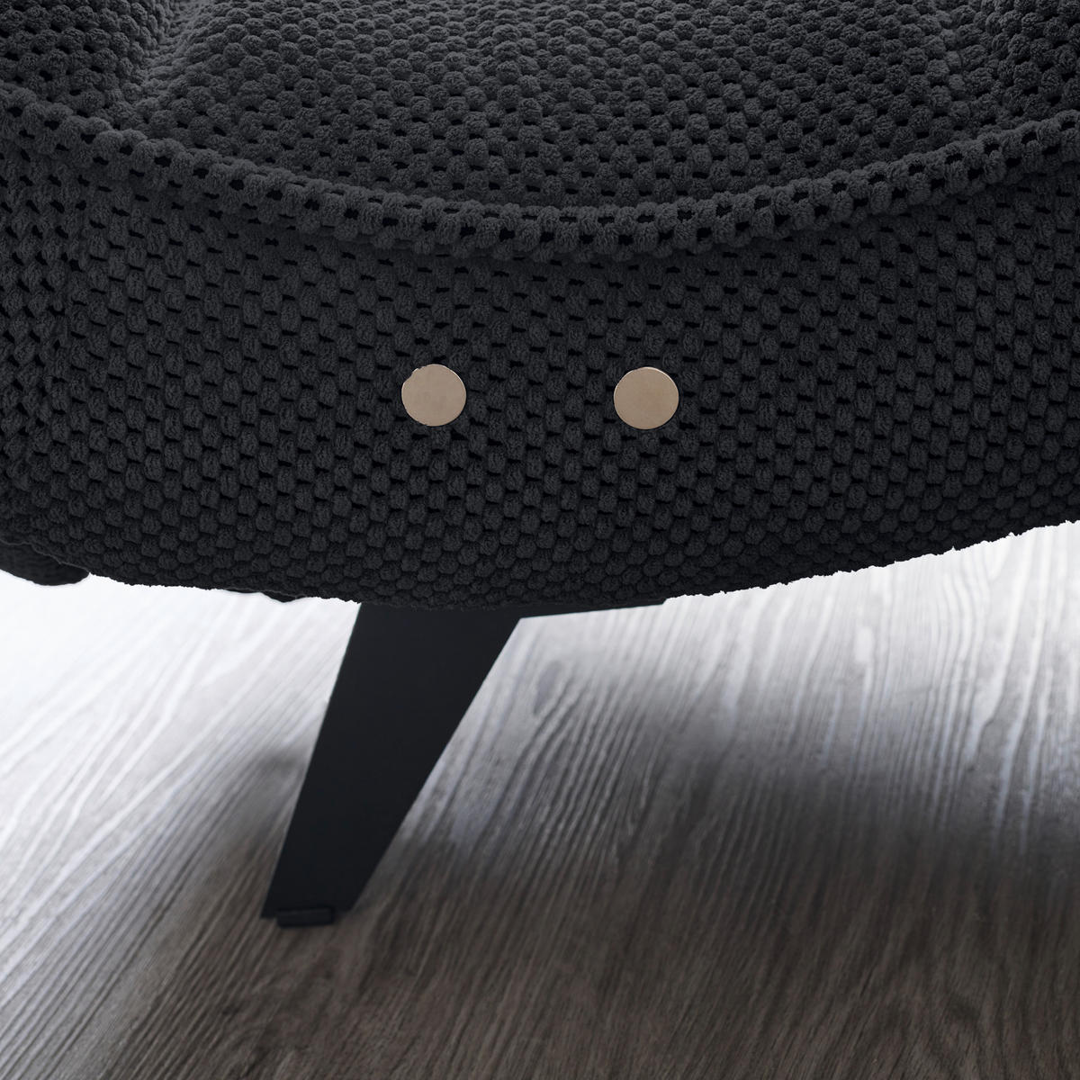 RELAXLIEGE in Webstoff Schwarz  - Schwarz, Design, Textil/Metall (75/158-178/58-86cm) - Welnova