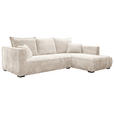 ECKSOFA in Cord Creme  322/208 cm  - Creme/Schwarz, MODERN, Holz/Textil (322/208cm) - Carryhome