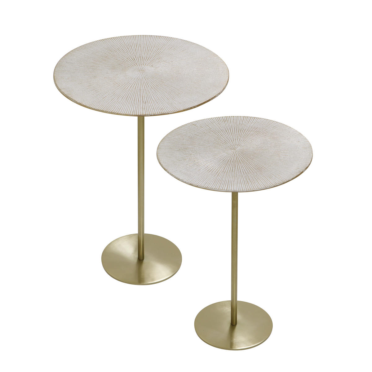 BEISTELLTISCHSET rund Goldfarben  - Goldfarben, MODERN, Metall - Milino