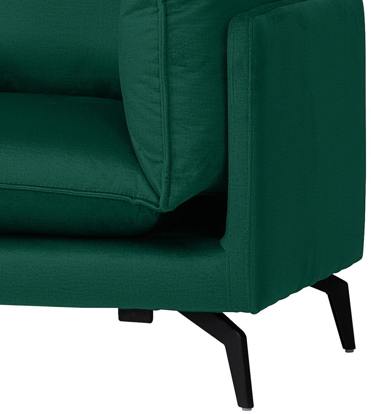 ECKSOFA in Samt Grün  - Schwarz/Grün, Design, Textil/Metall (200/241cm) - Carryhome
