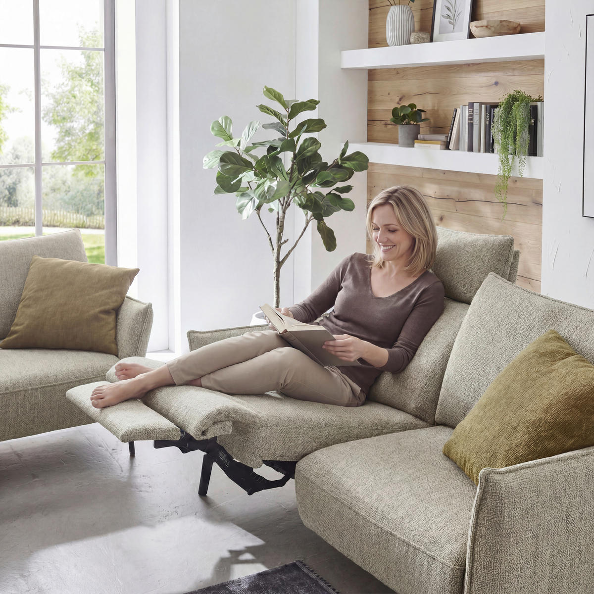3-SITZER-SOFA Chenille Beige  - Beige/Schwarz, Konventionell, Textil/Metall (184/90/92cm) - Elegando