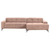 ECKSOFA in Cord Altrosa  - Schwarz/Altrosa, Konventionell, Textil/Metall (295/165cm) - Carryhome