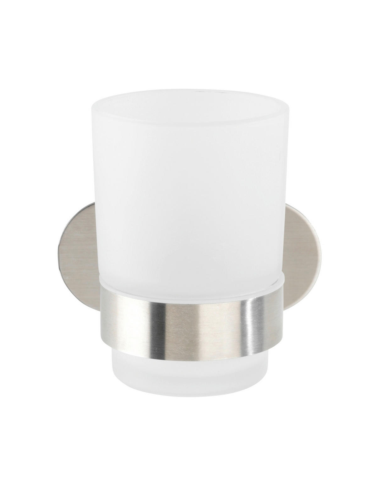 ZAHNPUTZBECHERHALTER  - Silberfarben, Basics, Glas/Metall (10/9,5/10cm) - Wenko