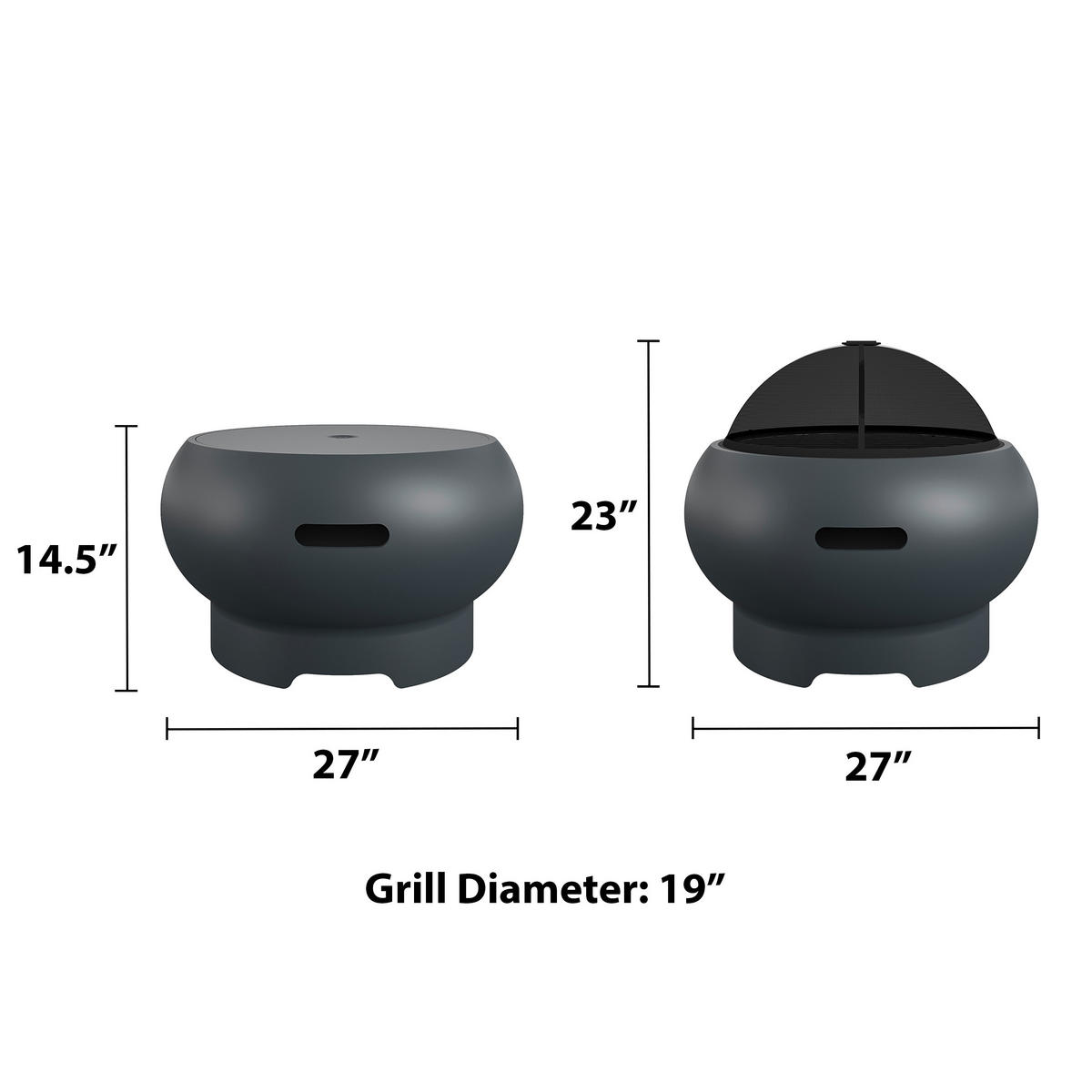 FEUERSTELLE NG  - Dunkelgrau, Design, Keramik (69/37cm) - MID.YOU