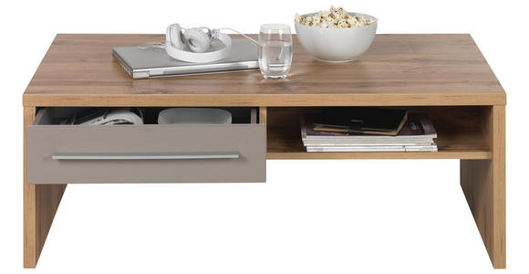 COUCHTISCH in Holzwerkstoff 110/65/40 cm - Eichefarben/Grau, Design, Holzwerkstoff (110/65/40cm) - Hom`in