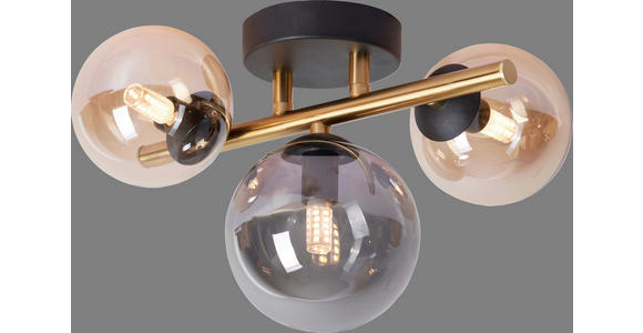 LED-WANDLEUCHTE 28/21/19 cm - Goldfarben/Bernsteinfarben, LIFESTYLE, Glas/Metall (28/21/19cm) - Dieter Knoll