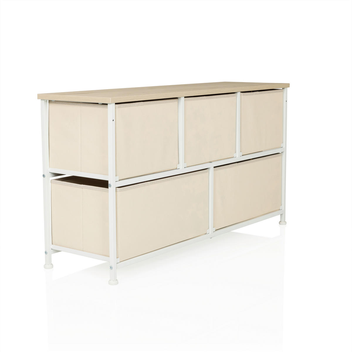 KOMMODE  in 100/55/30 cm  - Beige/Weiß, MODERN, Kunststoff/Textil (100/55/30cm) - MID.YOU