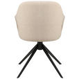 ARMLEHNSTUHL  in Eisen Webstoff  - Beige/Schwarz, Design, Textil/Metall (59,5/85,5/61,5cm) - Novel