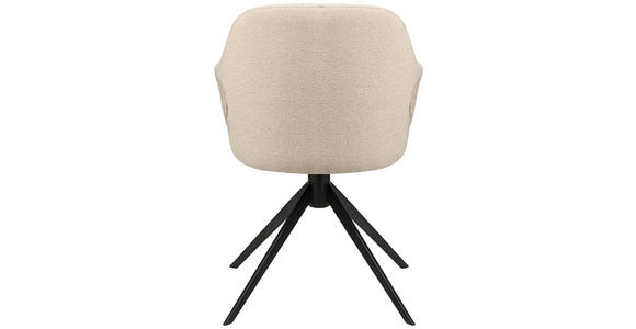 ARMLEHNSTUHL in Eisen Webstoff - Beige/Schwarz, Design, Textil/Metall (59,5/85,5/61,5cm) - Novel