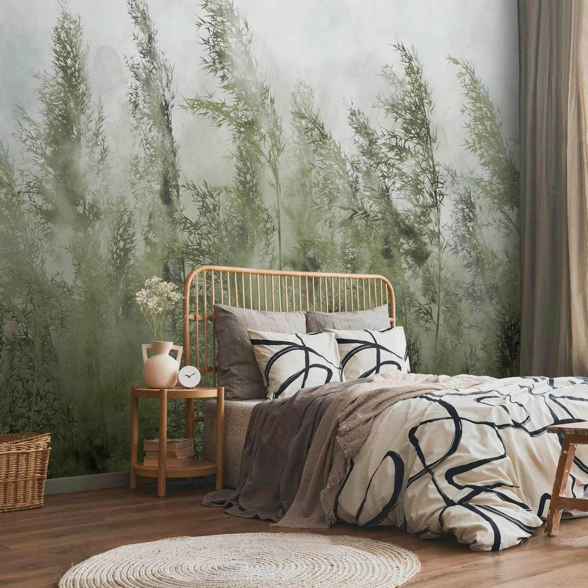 FOTOTAPETE  - Salbeigrün/Grauweiß, LIFESTYLE, Textil (400/280cm) - artgeist