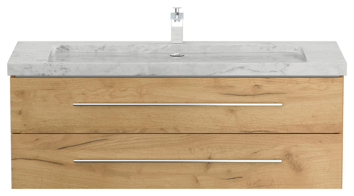 WASCHTISCHKOMBI 130 cm  - Eichefarben, Basics, Holzwerkstoff/Stein (130cm) - MID.YOU