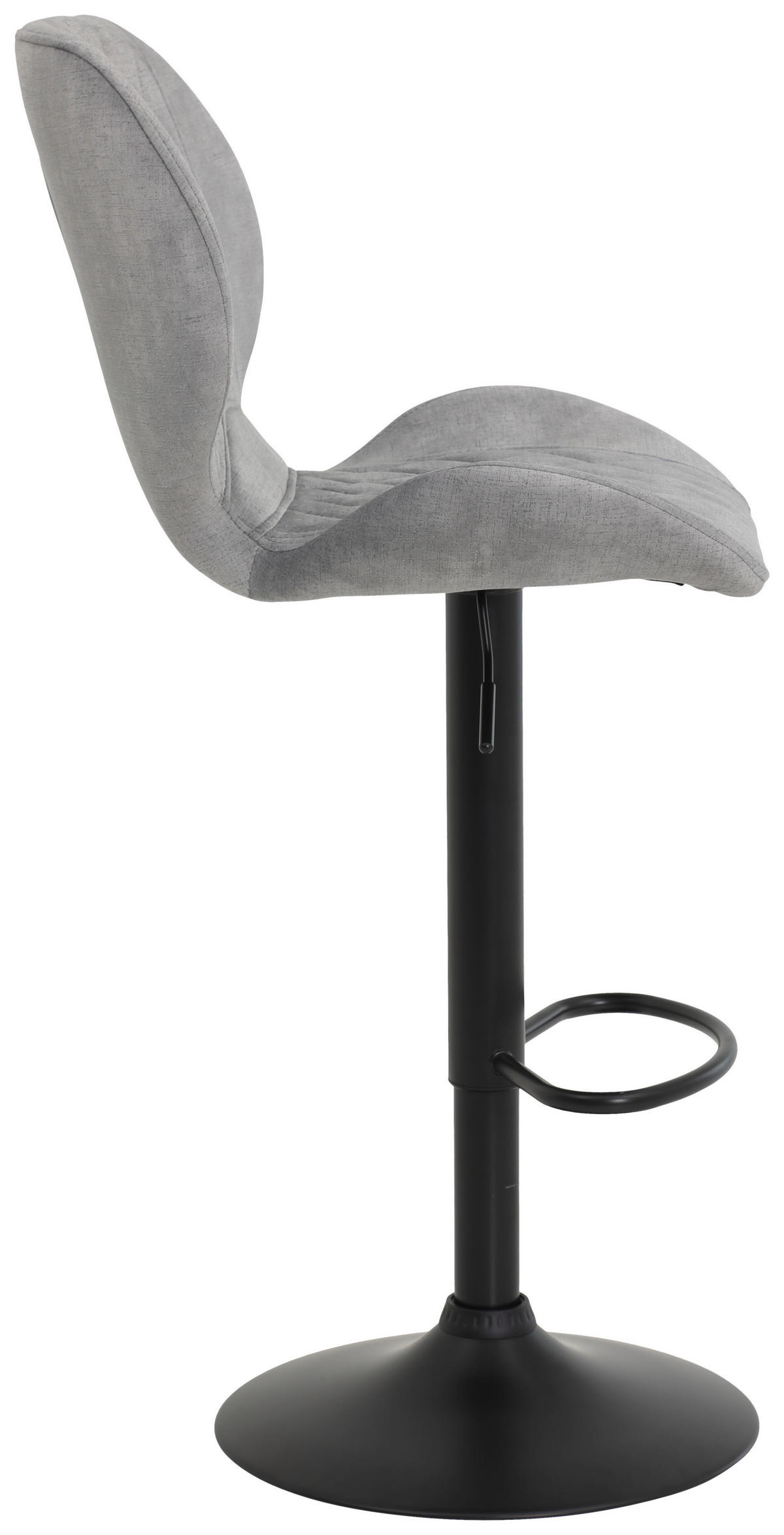 BARHOCKER in Metall, Textil Grau, Schwarz  - Schwarz/Grau, MODERN, Textil/Metall (42/96-117/51cm) - Boxxx