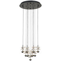LED-HÄNGLAMPA Pianopoli 2 50/150 cm  - klar/svart, Design, metall/glas (50/150cm)
