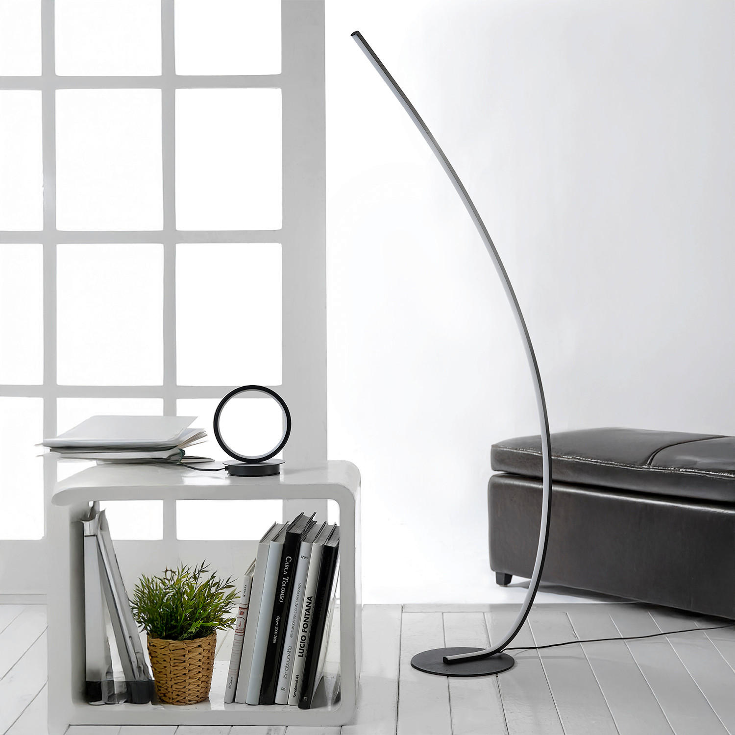 LED-STEHLEUCHTE 50/22/130 cm    - Titanfarben/Schwarz, KONVENTIONELL, Kunststoff/Metall (50/22/130cm)