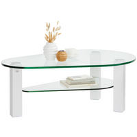 COUCHTISCH Klarglas 115,7/75,7/42,5 cm Freiform Titanfarben  - Titanfarben, KONVENTIONELL, Glas/Metall (115,7/75,7/42,5cm)