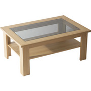 COUCHTISCH in Glas, Holzwerkstoff 105/70/55 cm - Eichefarben, Design, Glas/Holzwerkstoff (105/70/55cm) - Venda
